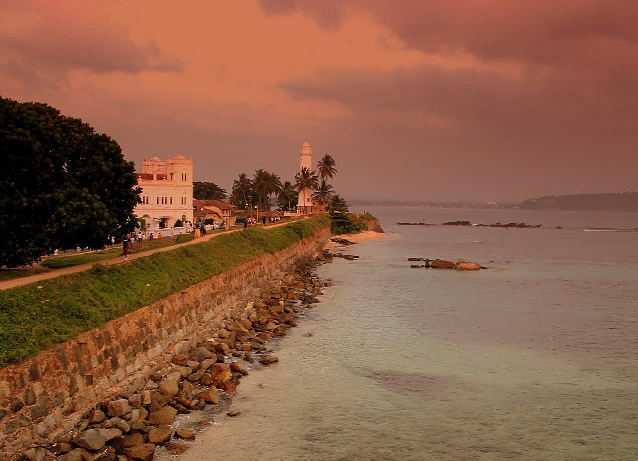 The lighthouse and historic ramparts at Galle Fort